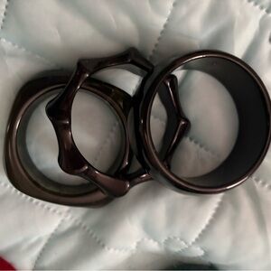 Set of Black Bangle Bracelets